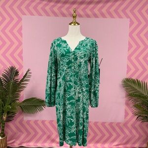 Lilly Pulitzer Green and White Long Sleeve Dress
